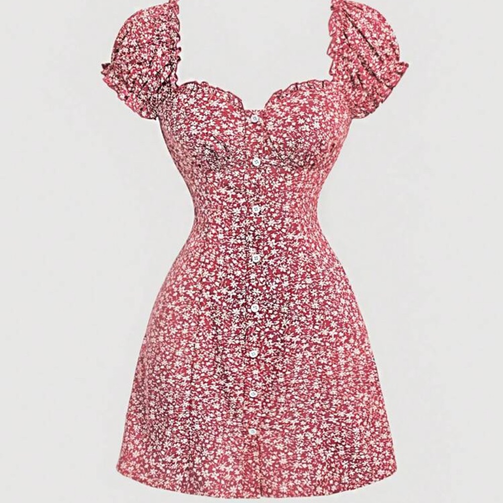 Red cap sleeve dress